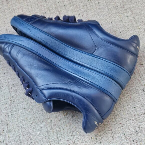 Louis Vuitton Men Shoes Blue Luxembourg Sneaker Leather Made in Italy Size 6 - Picture 6 of 12
